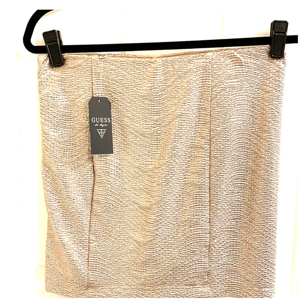 NWT! GUESS GOLD SHIMMER STRETCH MINI SKIRT  10 ❤️
